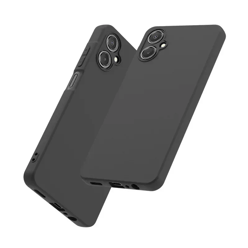 Galaxy A06 Black Matte Silicone Phone Case - Slim TPU Soft Back Cover Bumper