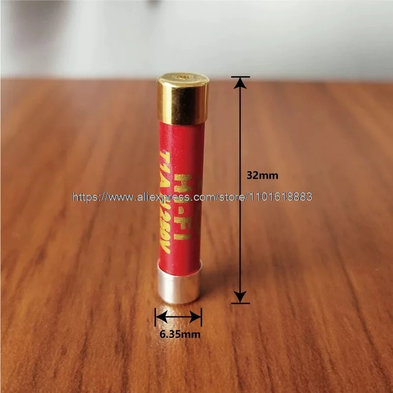1pcs HIFI Gold Plated Silver Cap Nano Fuse CD Audio Amplifier Tube Amp Decoder Fuse Slow Blow 6x32mm 5x20mm