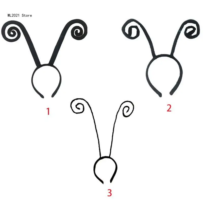 

Adult Kids Long Antenna Headband Insect Black Hair Hoop Halloween