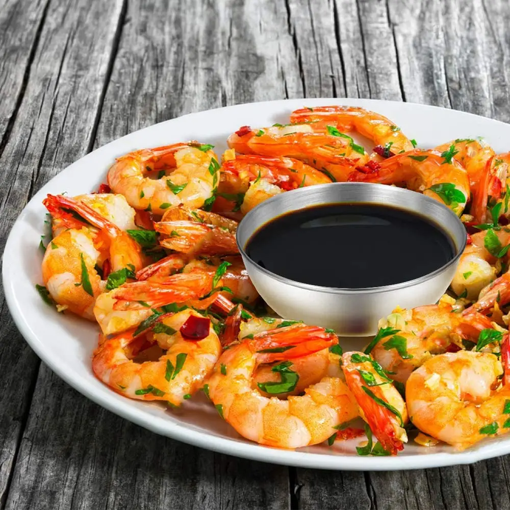 2 ciotole per salsa in acciaio inox, piatti rotondi di soia per sushi, piatti per condimento, piattini per sushi, vassoio da portata per antipasti, piatti da cucina per zuppe e condimenti