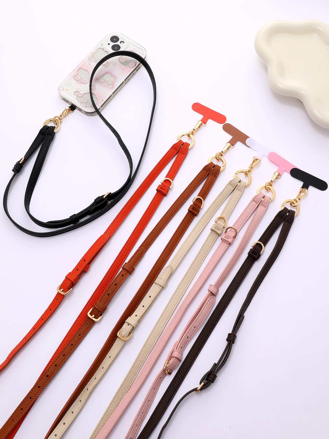 Stylish PU Leather Crossbody Phone Chain with Adjustable Strap and Cardholder