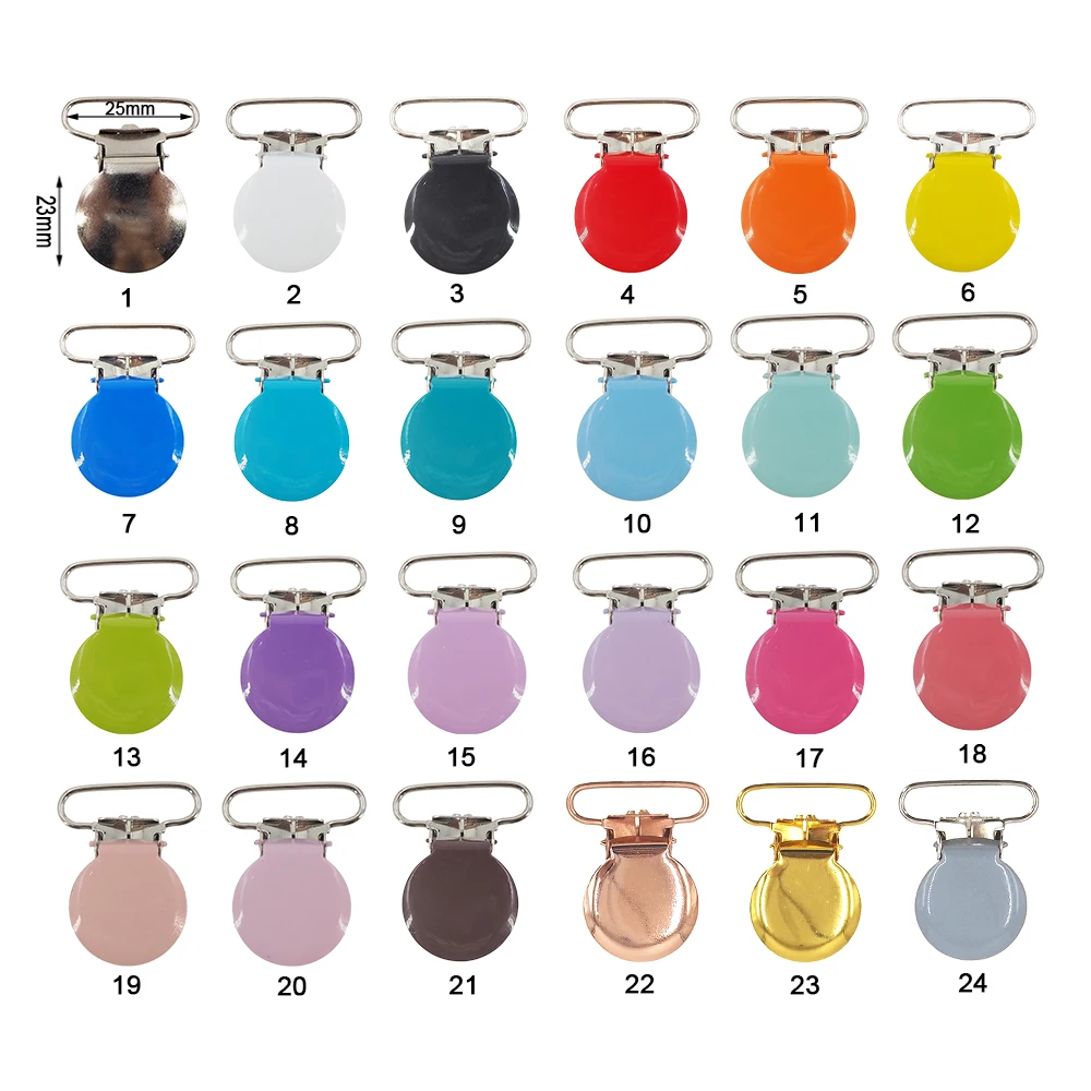 New Hot Sale 20x Round Shape Pacifier Suspender Clips Holder Crafts W Plastic In - Foto 12