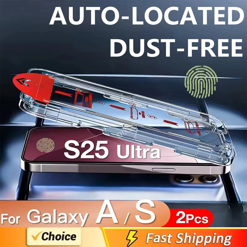 1-2Pcs Screen Protector For Samsung Galaxy S25 Ultra A36 A56 S24 FE S23 S21 S20FE A16 A55 A35 A53 A52S A54 5G A26 Tempered Glass 1