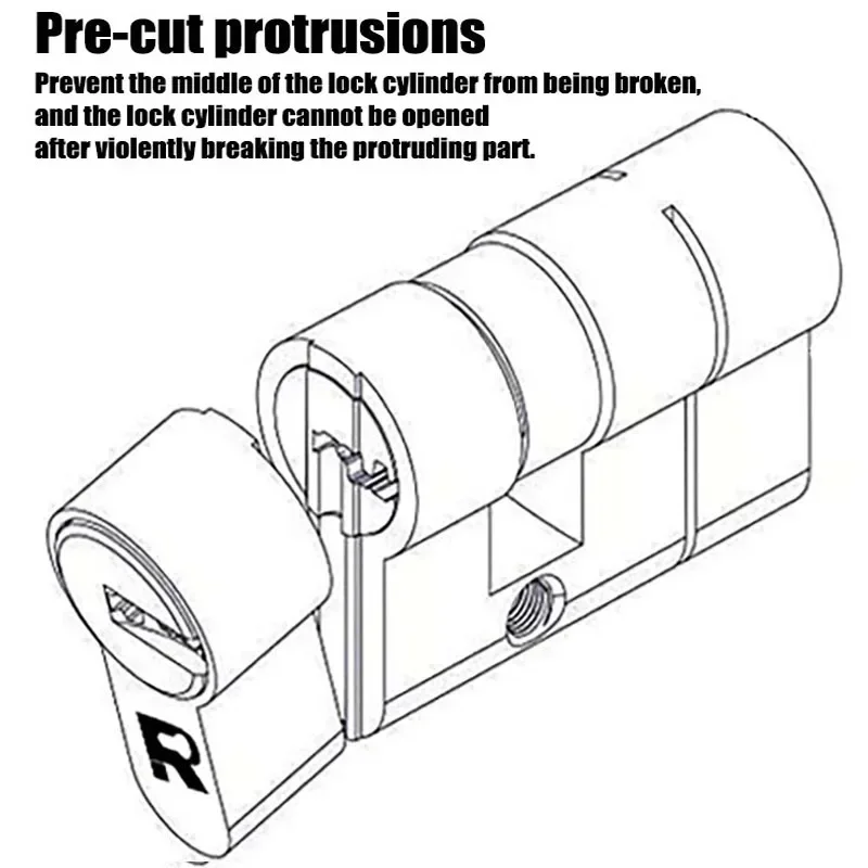 Double clutch door lock cylinder Keys can be used at both ends of the lock cylinder at the same time.forgot to remove key
