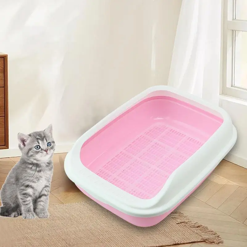 

Cat Litter Box Cat Toilet Large Anti-splash With Sand Open Litter Box Semi-enclosed Kitten Supplies