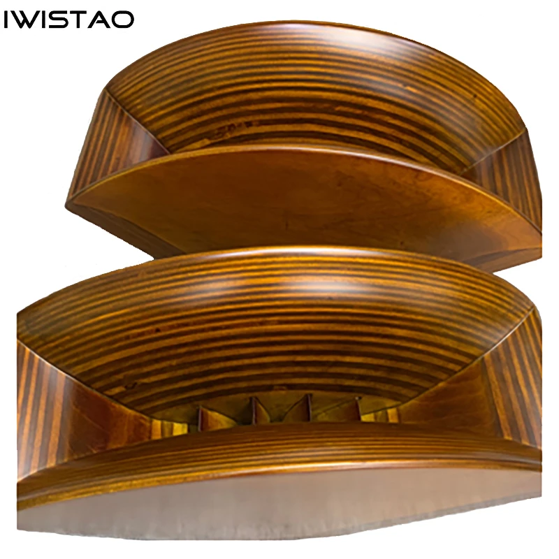 IWSITAO 1 Pair Hyperbolic Stable Diffusion Empty Wooden Horn 1 Inch Throat Birch Plywood Wide 400MM with Adapter
