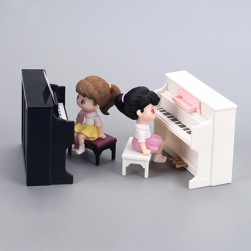 Mini Piano Toy Dollhouse Furniture Musical Instrument Model For Kids Children Gift