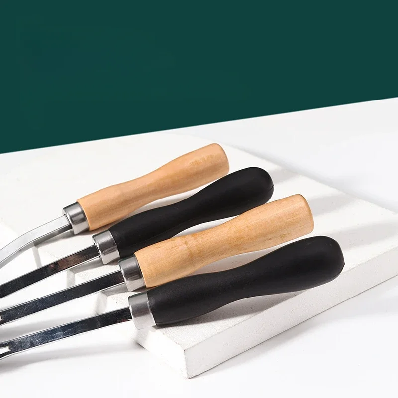 Leather Tool DIY All Steel Tooth Type Scribing Wheel Tracing Line Press Roller Wooden Handle Wire Pressing Wheel