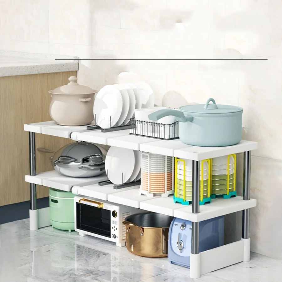 Stackable Storage Rack Wardrobe Layered Partition Rack Telescopic Sink Holder Closet Sorting Shelves Wardrobe Clothing Organizer