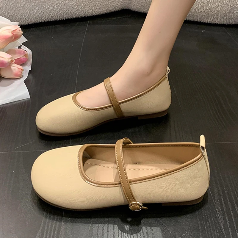 

Мягкие повседневные женские туфли, модная универсальная женская обувь с круглым носком и закрытым носком, Мокасины, новинка 2023, однотонные туфли для отдыха на плоской подошве
