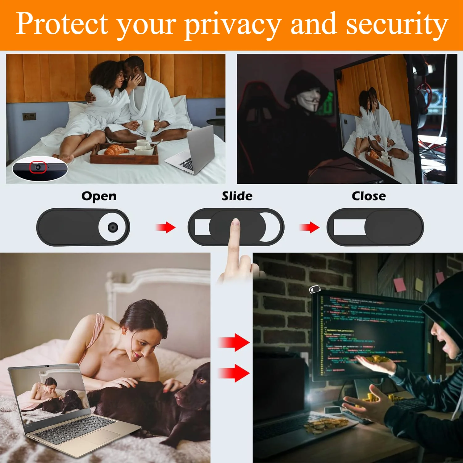 Camera Lens Cover Anti Hacking Peek Sliding for IPad Tablet Webcam Laptop