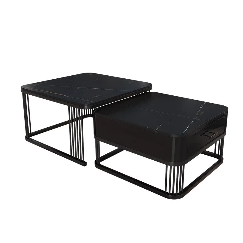 New design marble box coffee table for home use travertine coffee table stainless steel