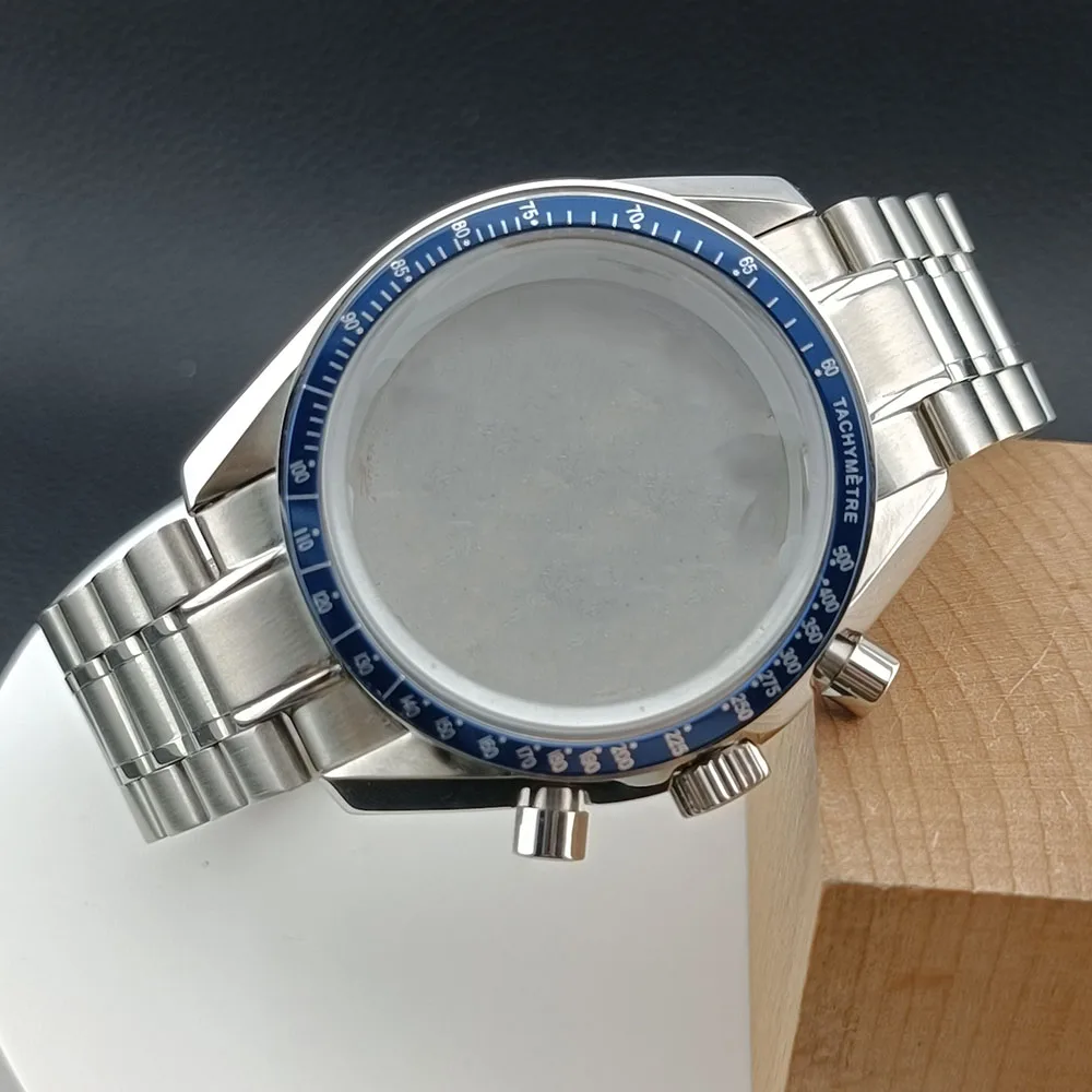 Black/Silver 39.7mm Steel Watch Case with Dial and Hands