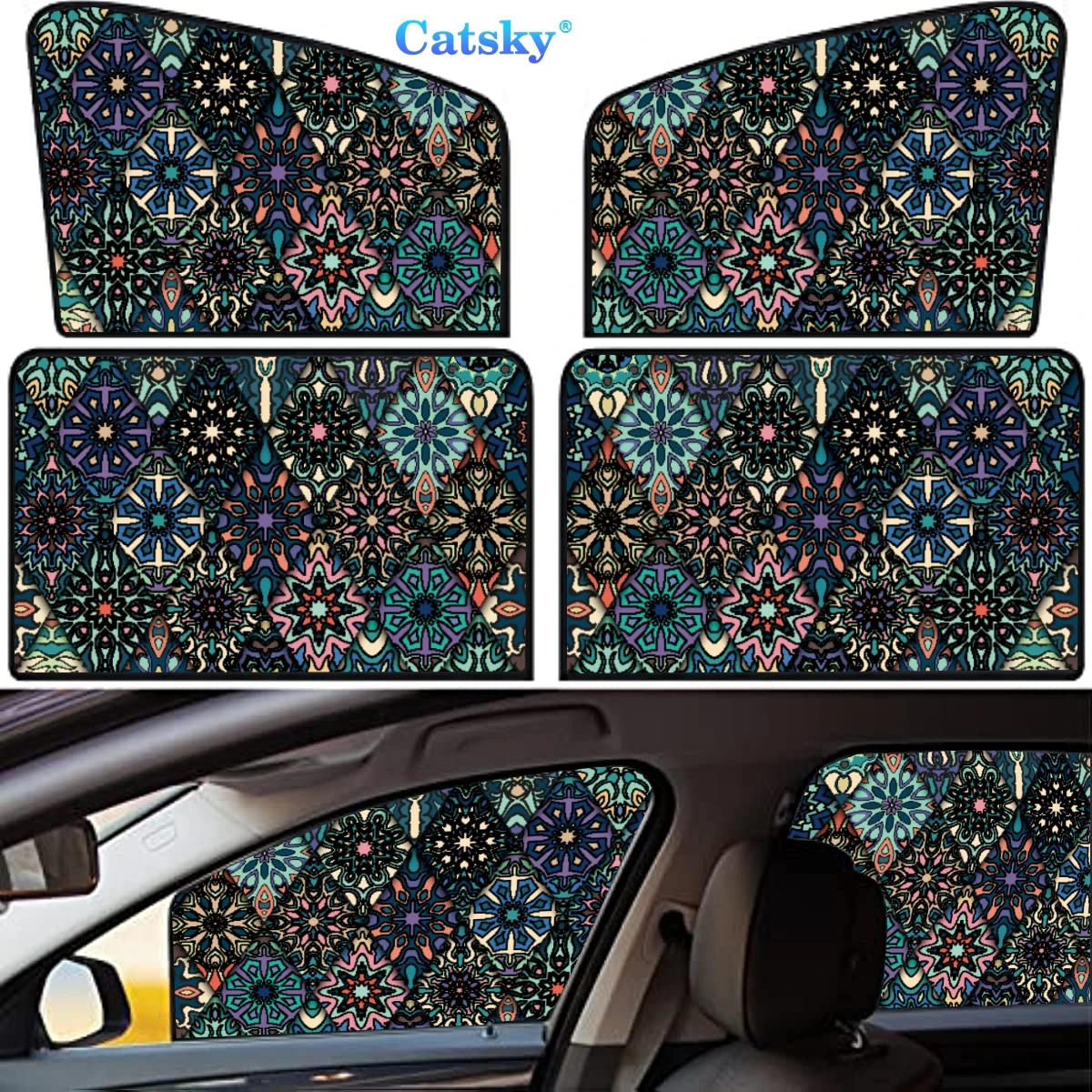 

4 Pieces Privacy Car Window Sun Shades Magnetic Blackout Car Window Covers Car Curtains Car Window Sun Shades Covers Auto
