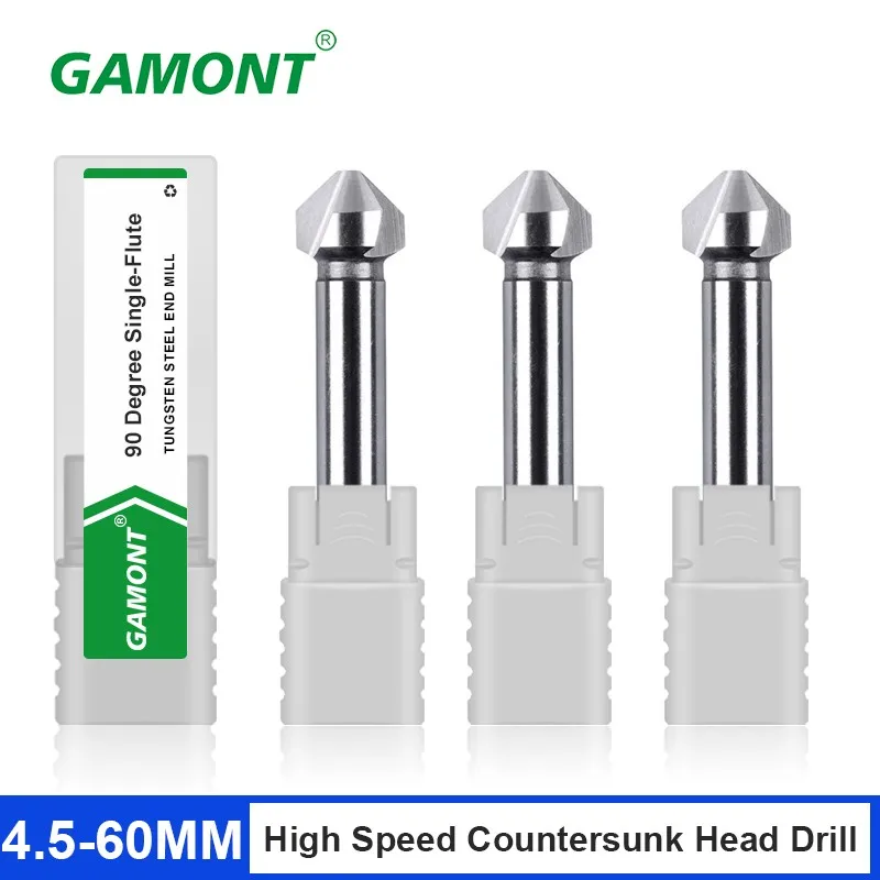 GAMONT Single-Flute/3-Flute High Speed Steel Deburring Countersunk Head Drill Bit Inner Hole 90 Degree Edge Trimmer Tools