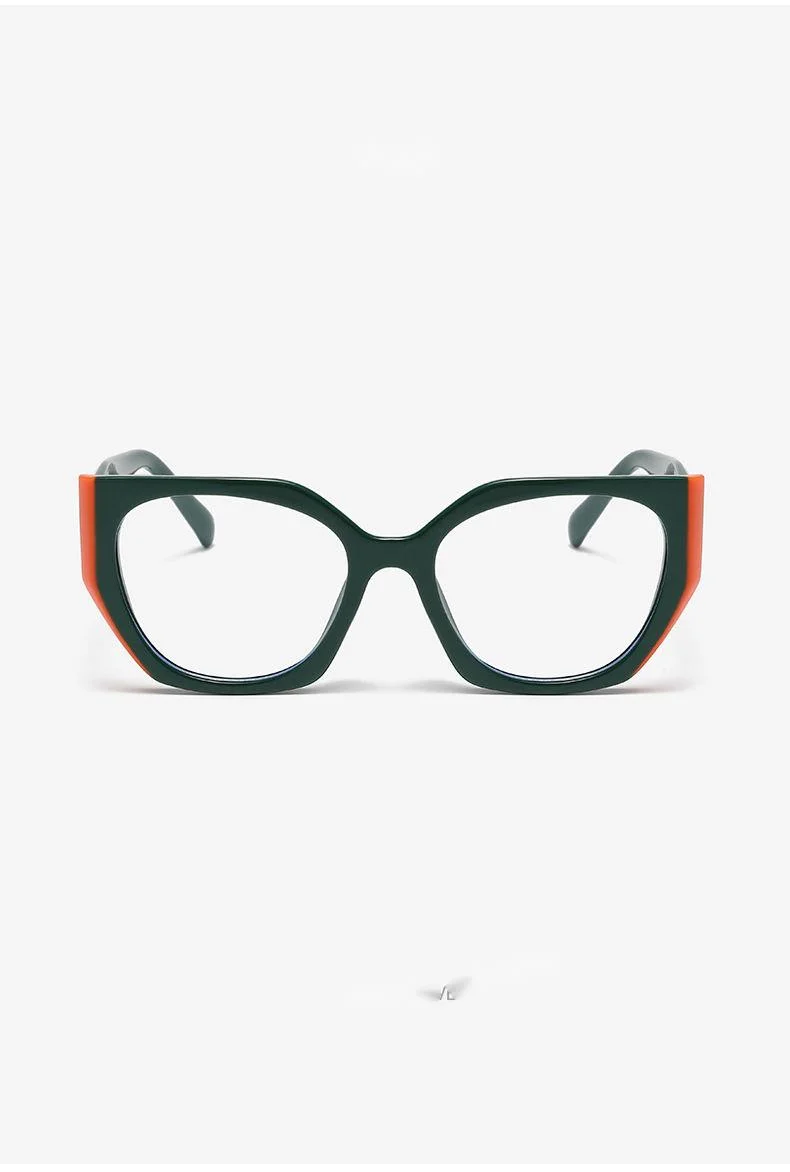 New Splicing Color Contrast European and American Personalized Cat Eye Flat Mirror Anti Blue Light Net Red Eye Frame Trendy Decorative Mirror Frame_voghion.com