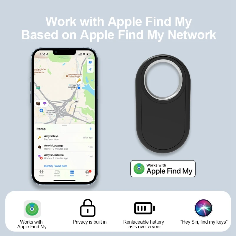 Smart Tag GPS Bluetooth Tracker for Apple Airtag Find My With iOS Find My Anti Lost Item Locator for Luggage Suitcase Key Finder 6 Smart Tag GPS Bluetooth Tracker for Apple Airtag Find My With iOS Find My Anti Lost Item Locator for Luggage Suitcase Key Finder - Image 6