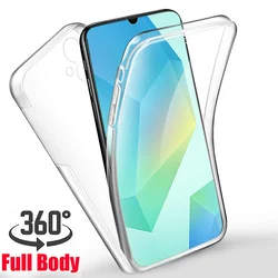 Transparent Shockproof 360-Degree Front and Back Full Body Cover Case for A16 4G 5G