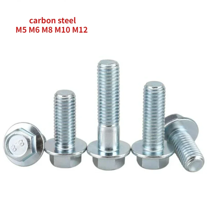 Parafusos Externos da Flange do Sextavado Sextavado Gb5787 m5 m6 m8 M10 M12 Grade8.8 Dureza Alta Azul Branco Zinco Completamente ou Metade da Linha 1030 Peças