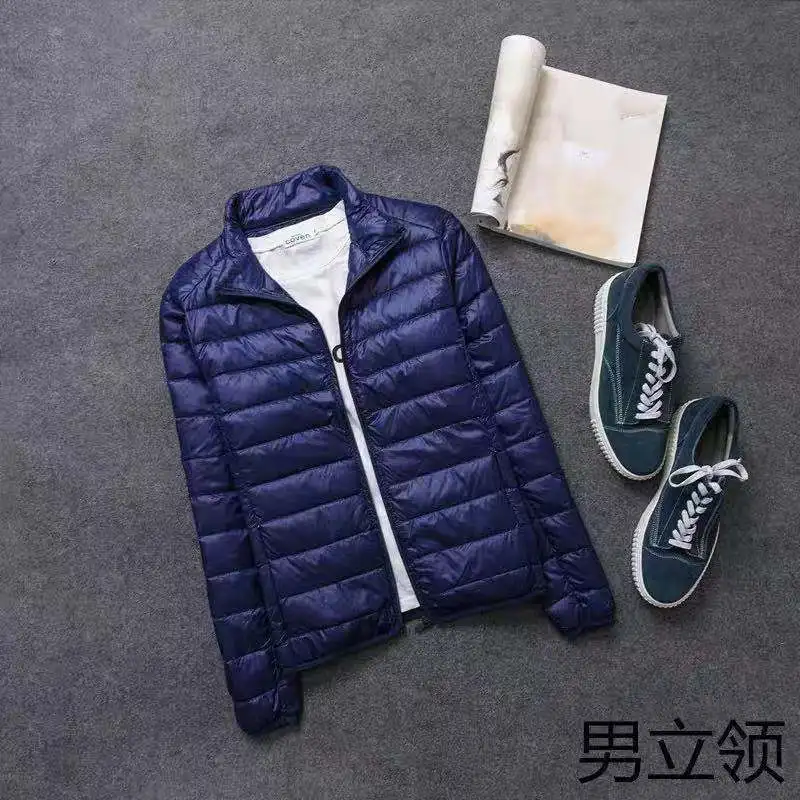 Winter Men's Light Down Jacket with Vertical Collar Men's Jacket Young Men's Thin
