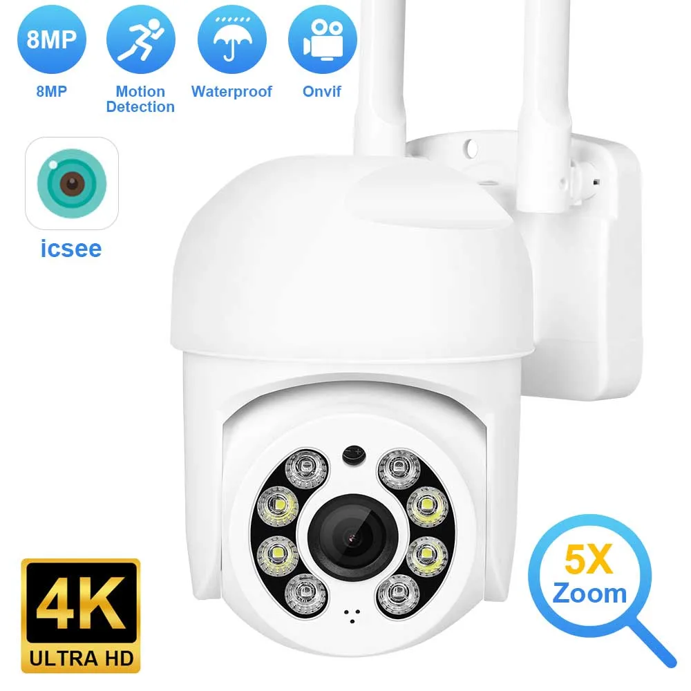 

4K HD WIFI IP Camera Outdoor Security Color Night Vision 4MP 8MP Wireless Video Surveillance Cameras Smart Human Detection iCsee