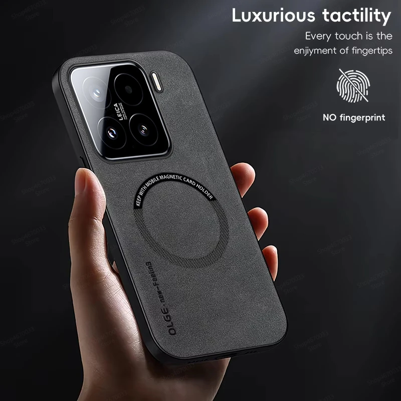 Leather Magnetic Phone Case Compatible with Xiaomi Devices