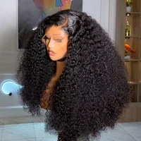 Perruques de cheveux humains bouclés de 40 pouces de long, perruques frontales en dentelle transparente HD 13x5, Deep Wave, 200% brésiliennes, pré-épilées avec baby hair 4