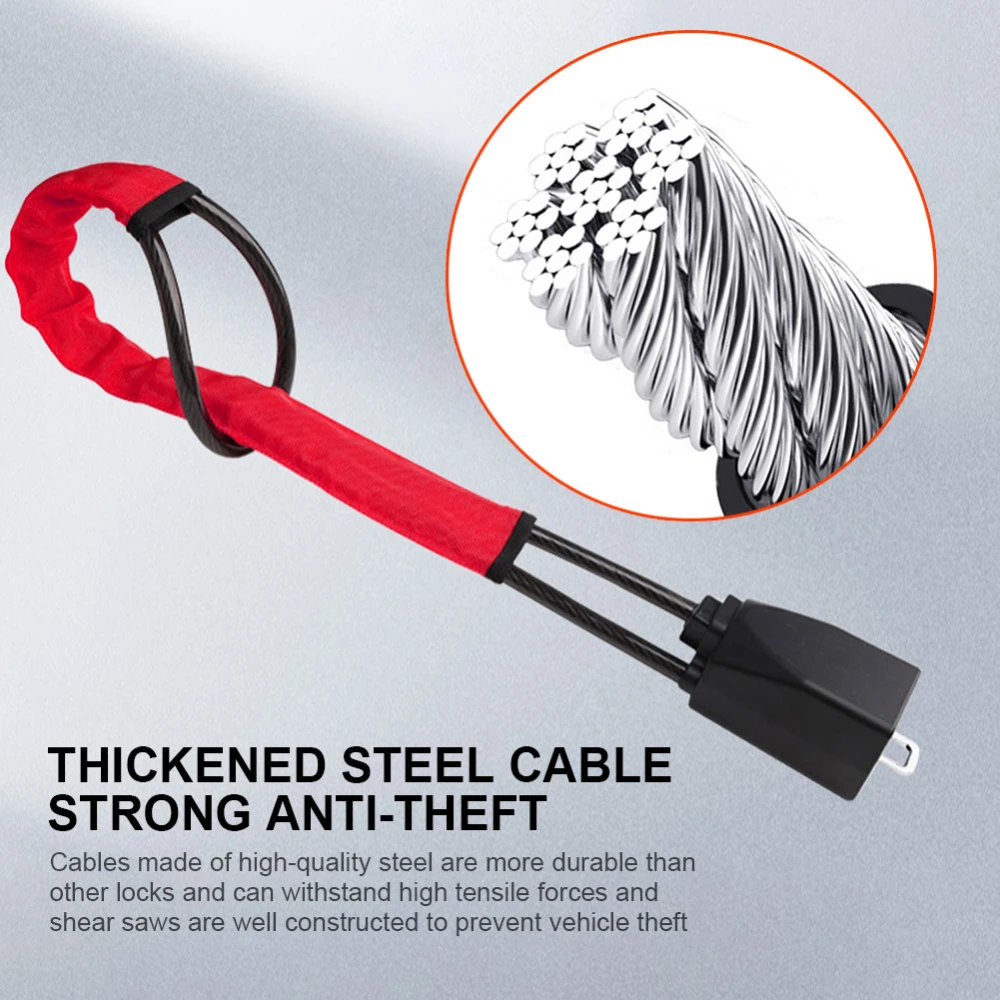 범용 자동차 도난 방지 보안 잠금 스티치 스틸 케이블 스티어링 휠 래치 시트 벨트, 자동차 SUV용 도난 방지 니트