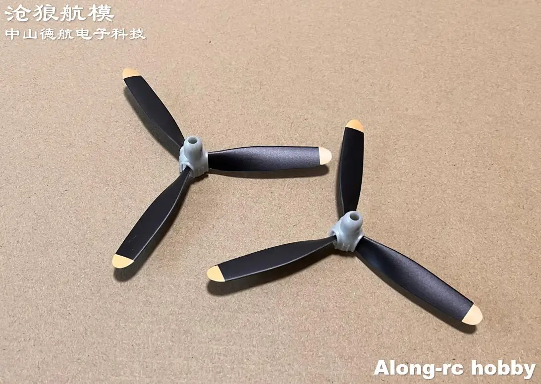 2Pcs R-57Mm 3 Blades Propeller For  Rc Airplane  Plane Spare Part Volantex Rc 400Mm Wing Span 761-08 F4U Or 761-12 Spitfire