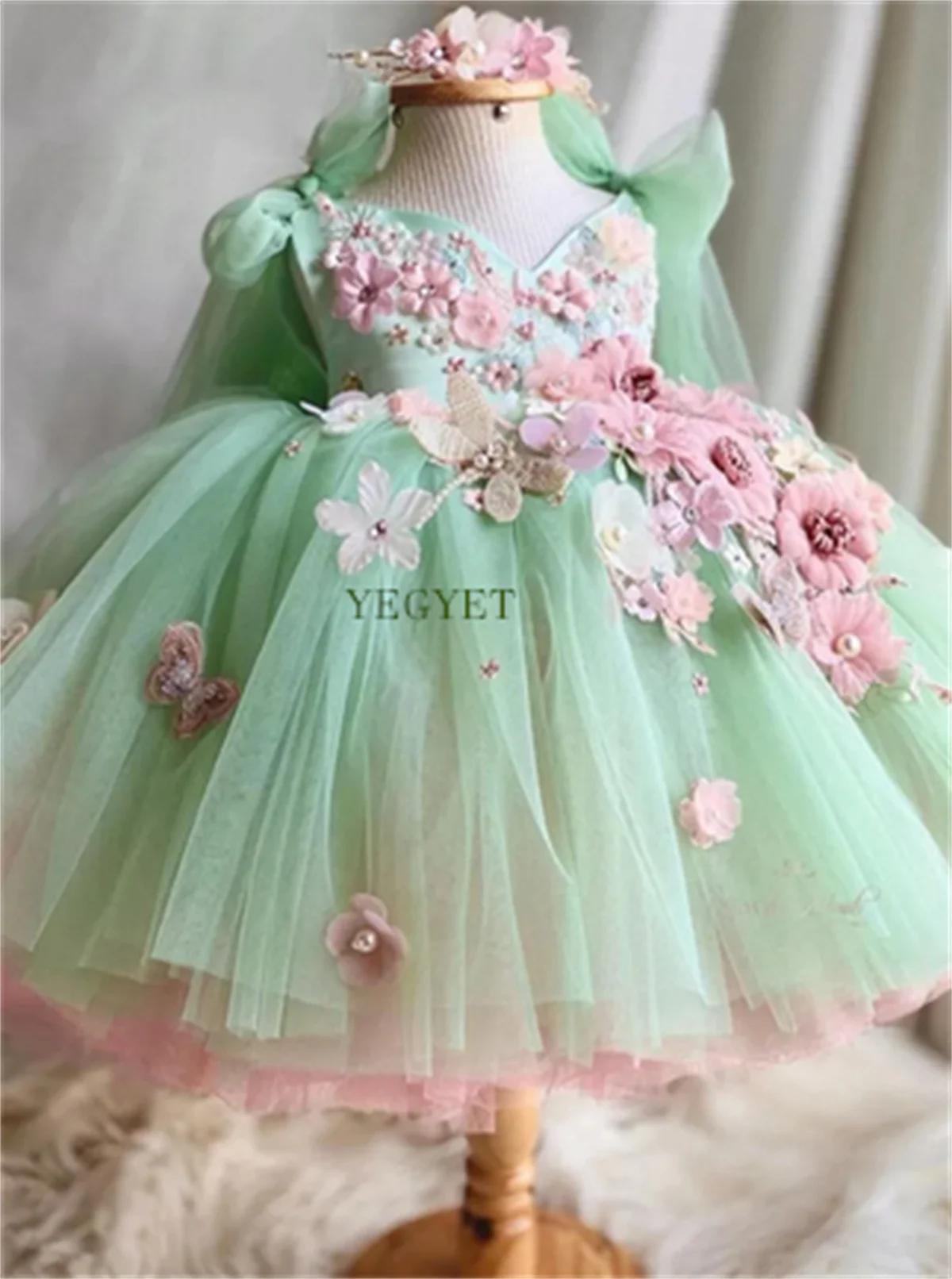 

New Coming Baby Girls Party Dresses Infant 1 Year Birthday Big Bow Princess Dress For Baby Girls Bridemaid Gown Vestidos
