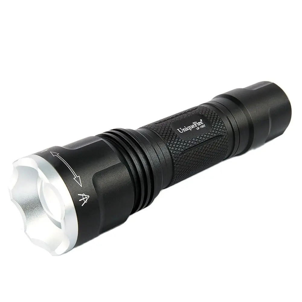 

UniqueFire 1507 LED Tactical Flashlight 2500LM XML Portable Zoomable Water Resistant Lamp Torch For Hiking, Emergency