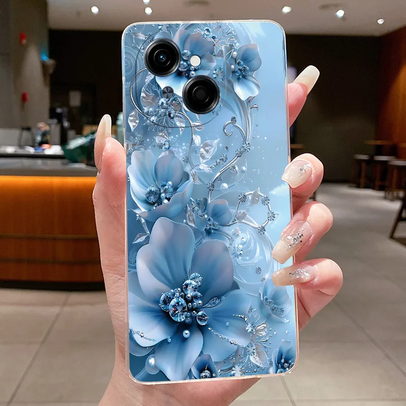 Beautiful Flower Clear Soft Silicone Phone Case Cover