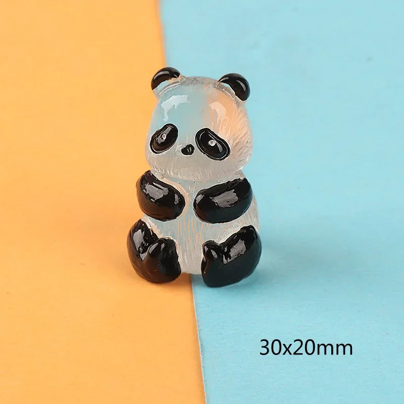 Anime Action Figures Glowing Panda Mini Figurines Miniature Panda Micro Landscape Ornament Glowing In Dark Miniature Flower Potted Decor