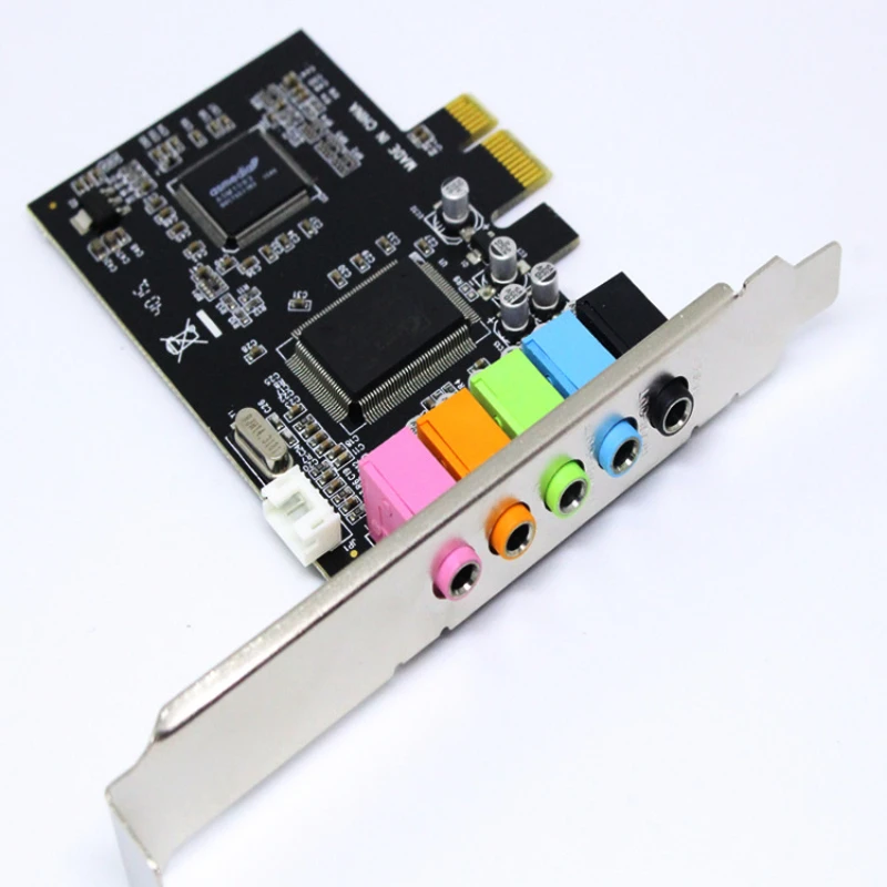 

New PCI Express x1 PCI-E 5.1ch CMI8738 Chipset Audio Digital Sound Card NEW Wholesale Solid capacitors pcie sound card 5.1