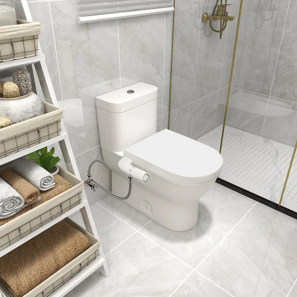 Adjustable Dual Nozzle Non Electric Bidet Attachment