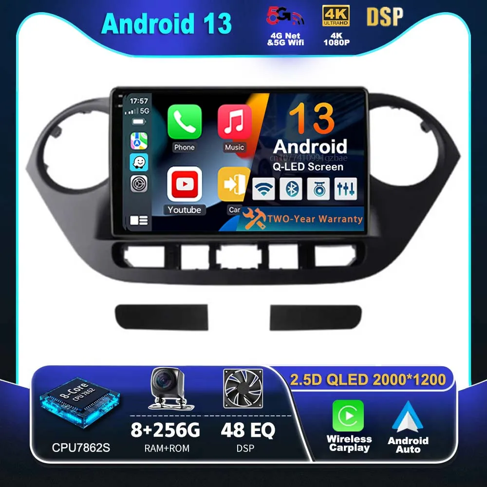 

Android 13 Carplay Car Radio For Hyundai Grand I10 2013 - 2016 Multimedia Video Player Navigation GPS Stereo 2Din DVD 360 Camera