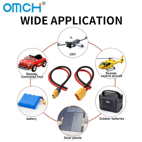 OMCH XT60 12/14AWG XT90 10AWG Male Female Plug Battery Connector With Silicone Wire Cable For RC Airplane Lipo Battery Drone Car - Image 6