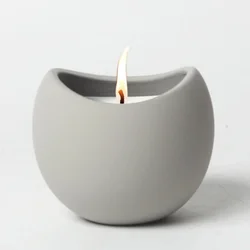 Fish Mouth Round Candle Jar Silicone Molds DIY Handmade Storage Box Concrete Gypsum Plaster Mould Flowerpot Epoxy Resin Mold