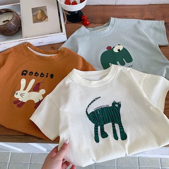 2025 New Summer Clothing Printed Cartoon Fashion Short Sleeve Tops Tees Children's Wear Casual T-shirt Crewneck Kids T Shirts 1