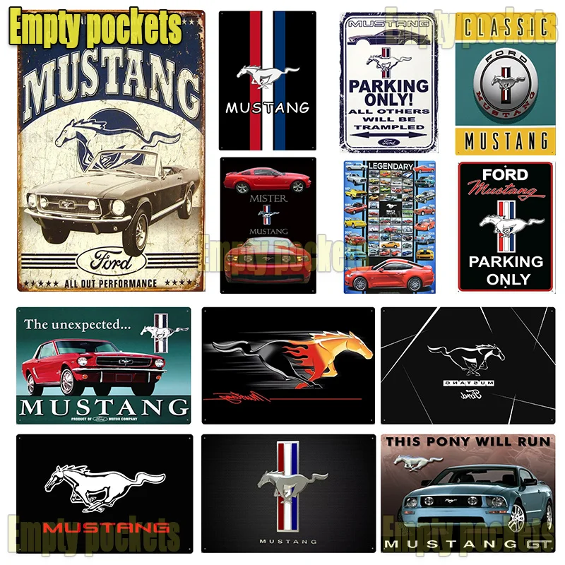 Ford Mustang Metal Signs Ford Mustang Tin Signs Garage Man Cave