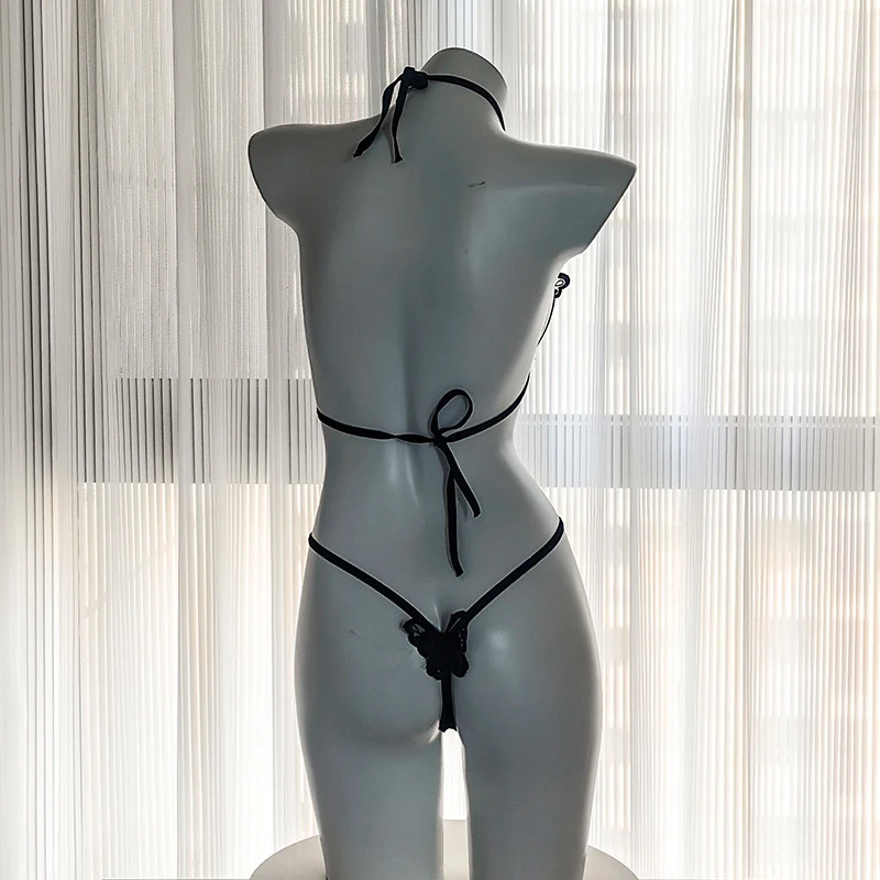 Exotic Apparel Sexy Bodysuit Butterfly Open Bra Woman Lingerie For Sex Open Crotch Vulgar Porn Underwear Outfit Babydoll Dress