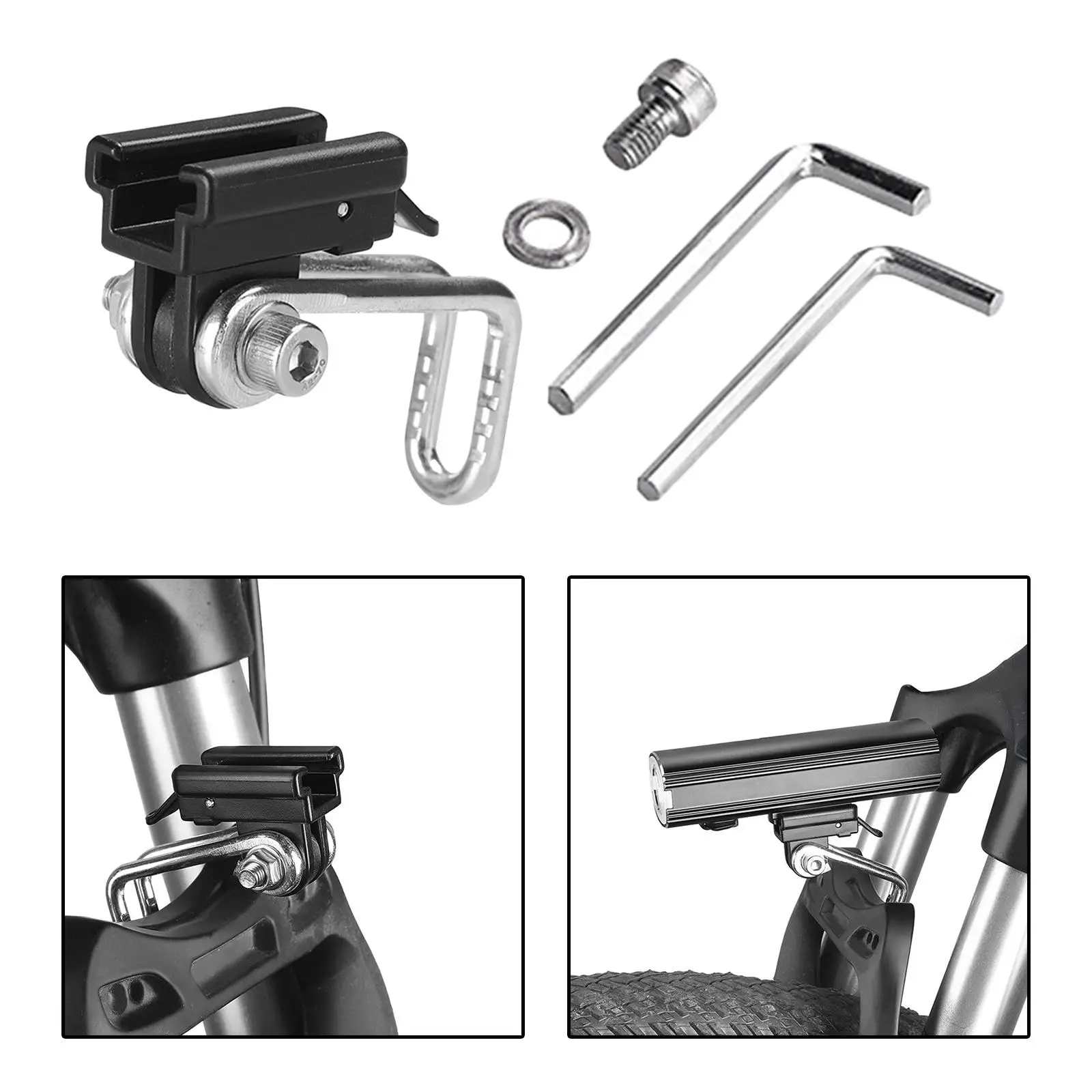 Center Fork Bike Headlight Bracket H18 Clamp Mount Accessories Rotatable