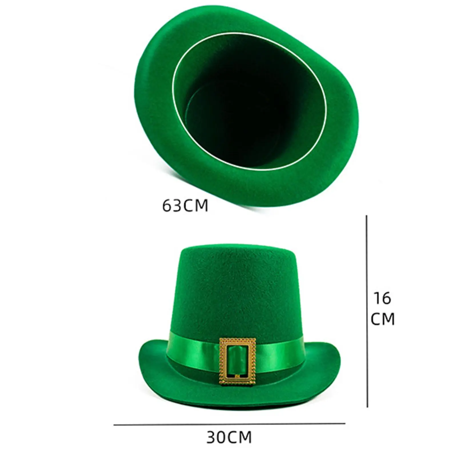 KruhitkaLove / Green Party Cape、Hatセット St Patrick's Day Hat Green Top Hat for Festival Masquerade