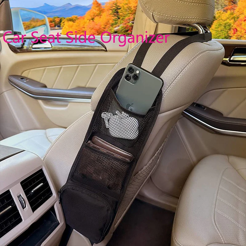 Organizer Auto Laterale 2 Pezzi – Borsa Portaoggetti Antiscivolo Per Sedile Anteriore - 5