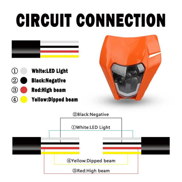 For KTM Motorcycle LED Headlight EXC 300 XC XCF XCW 150 250 350 450 Motocross Headlamp Accessories Dirt Bike Moto Enduro Parts