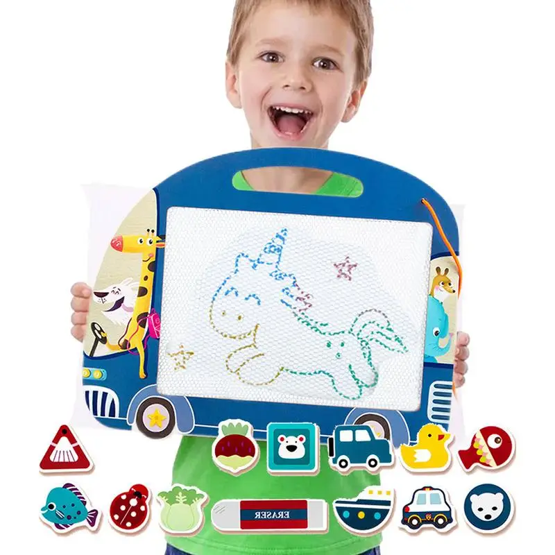 

Магнитная доска для рисования для детей, магнитная доска для рисования для малышей и скетчей с магнитными штампами для малышей, девочек и мальчиков