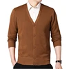 Mens Autumn Clothes Fleece Cardigan Jacket Knitted Sweater Outwear V-neck Fashion Cardigans Warm Men's Top 6