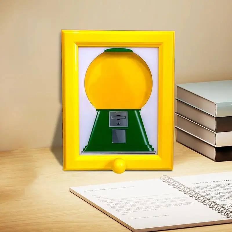 Candy Dispenser Picture Frame Rotating Gumball Dispenser Multi-purpose Easy Restock Decorative Art Photo Frames For Living Room