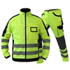 High Visibility Workwear Suit Work Suit Fluorescent Yellow Work Jacket and Pants Set with Multi Pockets Work Wear 1