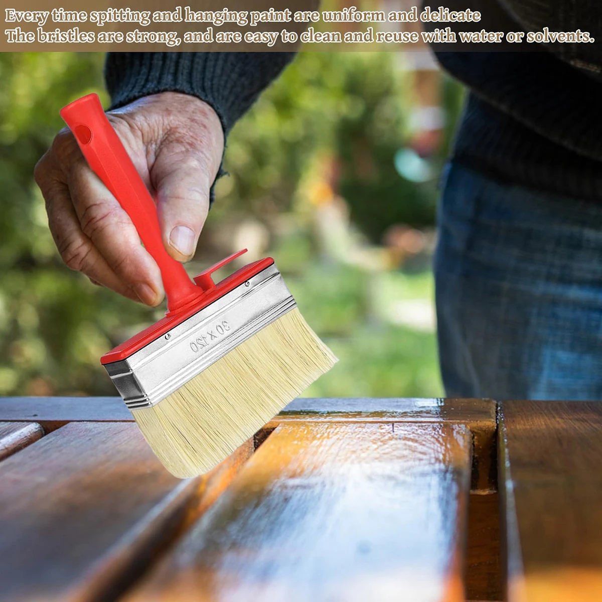 Paint Brush, Thickened Industrial Wooden Handle, Plastic Paint, Soft Bristle, Decoration Wall Brush Tool